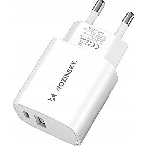 Wozinsky lādētājs Wozinsky WGWCW USB-A USB-C 20W - balts