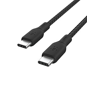 USB-C uz USB-C 100W austa kabelis 3m melns