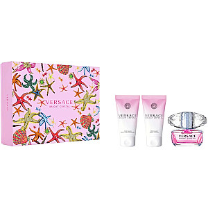 SET VERSACE Bright Crystal EDT purškiklis 50ml + KŪNO LOSJONAS 50ml + DUŠO GELIS 50ml