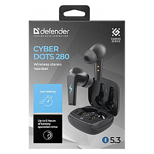 Беспроводные внутриканальные наушники CYBERDOTS 280 gaming Black