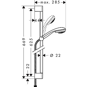 Crometta 85 Vario/Unica'Crometta 0.65m dušas komplekts, hroms