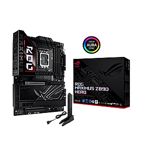 Asus ROG MAXIMUS Z890 HERO | Семейство процессоров Intel | Разъем процессора LGA1851 | DDR5 | Поддерживаемые интерфейсы жестких дисков M.2, SATA | Количество разъемов SATA 4