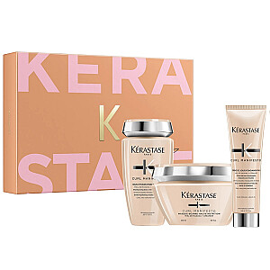 KERASTASE SET Curl Manifesto drėkinamasis šampūnas garbanoms 250ml + maitinanti kaukė garbanotiems ir banguotiems plaukams 200ml + drėkinamasis kremas garbanoms 150ml