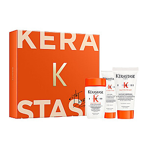 KERASTASE SET Nutritive Discovery šampūnas maitinantis sausoms plaukams 80ml + maitinantis plaukų pienelis 75ml + terminis nektaras plaukams 50ml