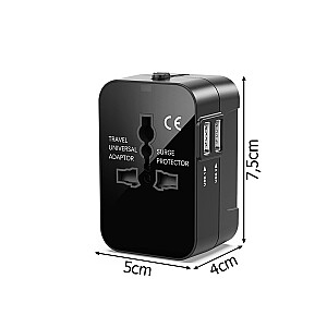 Fusion lādētāja adapteris UK | US | US | AU | CH | EU | USB 2.1A | (220V) melns