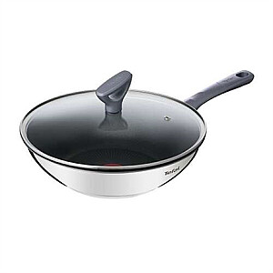 Tefal G7309955 Daily Cook Wok panna ar vāku, 28 cm, pelēka