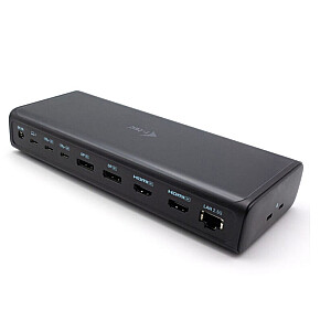 i-tec Universal 6x 4K/60Hz Display Docking Station 2xDP 2xHDMI 2xVideo USB-C LAN 2.5Gbps Audio Card Reader 8x USB Power Delivery 140W - Док-станция