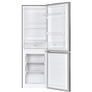 Candy CCG1L314ES Refrigerator, E, Free standing, Combi, Height 144 cm, Fridge net 109 L, Freezer net 48 L, Silver