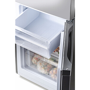 Candy CCG1L314ES Refrigerator, E, Free standing, Combi, Height 144 cm, Fridge net 109 L, Freezer net 48 L, Silver