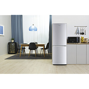 Candy CCG1L314ES Refrigerator, E, Free standing, Combi, Height 144 cm, Fridge net 109 L, Freezer net 48 L, Silver