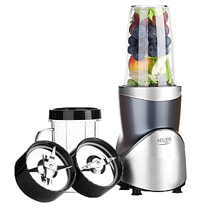 Блендер Adler Smoothie Set | AD 4084 | Настольный | 1200 Вт | Материал банки без BPA | Объем банки 0.3+0.5+0.5+0.7 л | Ломка льда | Нержавеющая сталь