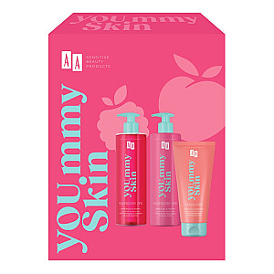 AA SET Yoummy Skin Raspberry гель для душа 400ml + крем для тела 400ml + скраб для тела 200ml