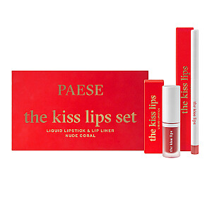 PAESE SET The Kiss Lips помада для губ 02 Нюд Коралл 3,4 мл + контурный карандаш для губ