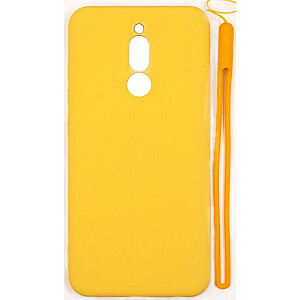 Evelatus Xiaomi Redmi 8 Soft Touch Silicone Case with Strap Yellow