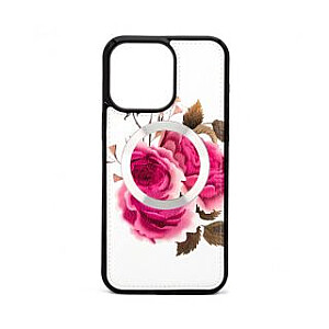 Evelatus Apple iPhone 15 Pro Max Leather Case Zipper Design Flower White