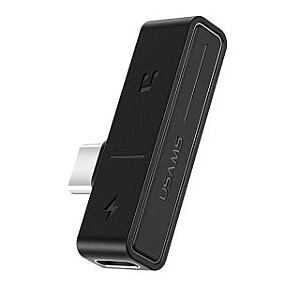 USAMS SJ386 Type-C+3.5mm Charging&amp;Audio Adapter Black