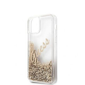 Угадай Apple iPhone 12 Mini 5.4'' Liquid Glitter Vintage Cover Gold