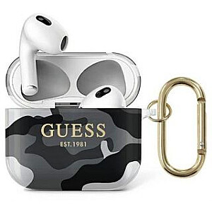 Guess Apple AirPods 3 dėklas Camo kolekcija Juoda Balta