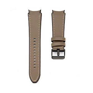 Connect Universal 20mm Silicone Patch Leather Strap (130mm M/L) Taupe