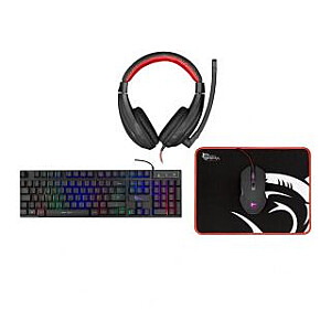 White Shark COMANCHE-3Gaming set for beginners, gaming keyboard, gaming mouse, gaming headset and mouse pad Black