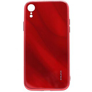 Evelatus Apple iPhone XR Water Ripple Full Color Electroplating Tempered Glass Case Red