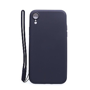 Evelatus Apple iPhone XR Soft Touch Silicone Case with Strap Black