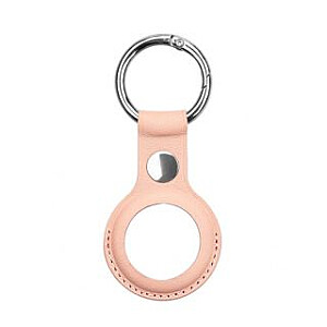 iLike AirTag PU Leather Key Ring Keychain Case Pink