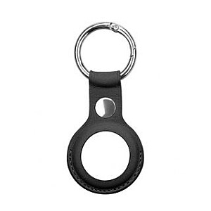 iLike AirTag PU Leather Key Ring Keychain Case Black