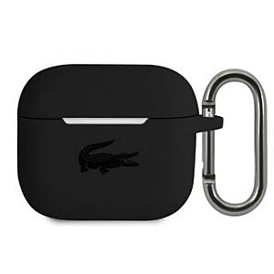 Lacoste Apple Airpods 3 Liquid Silicone Glossy Printing Logo Case Black