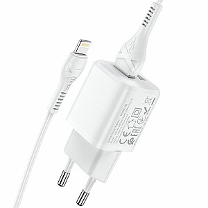 Hoco N8 USB Mobilo telefonu lādētājs 2.4A + Lightning kabelis 1m