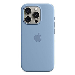 Apple - iPhone 15 Pro Max Silicone Case with MagSafe - Winter Blue