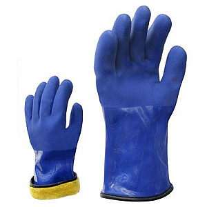 Перчатки ПВХ 35см с подкладкой тёплые размер 11