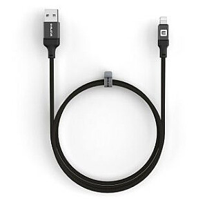 Evelatus USB A to Lightning, Cable 1.2M ( MFI11CL )Aluminum housing braiding Black