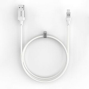 Evelatus USB A to C, 1.2M Aluminum housing braiding White