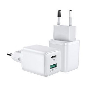 Joyroom Joyroom wall charger (EU plug) USB / USB Type C 30W Power Delivery QuickCharge 3.0 AFC FCP white (L-QP303)