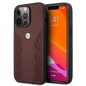 BMW Etui BMW BMHCP13LRSPPR iPhone 13 Pro/13 6,1" czerwony/red hardcase Leather Curve Perforate