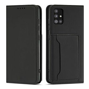 Hurtel Magnet Card Case для Xiaomi Redmi Note 11 Чехол Кард Кошелек Держатель для карт Черный