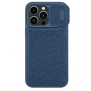 Nillkin - Nillkin Qin Cloth Pro Case Case for iPhone 14 Pro Max Camera Cover Holster Cover Flip Case Blue