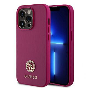 Guess Apple Guess PU 4G Strass Metal Logo Case for iPhone 15 Pro Pink