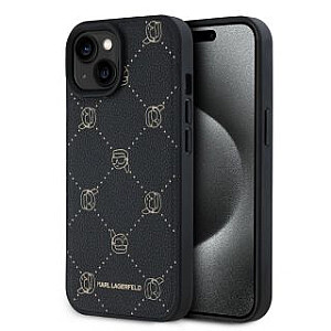 Karl Lagerfeld - Чехол Karl Lagerfeld PU с узором Karl Heads для iPhone 15 черный