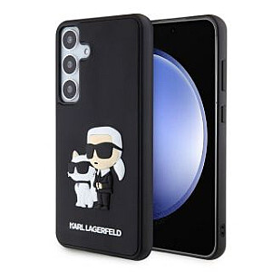 Karl Lagerfeld - Karl Lagerfeld 3D guminis Karl ir Choupette dėklas Samsung Galaxy S24+ juodas