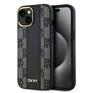 DKNY Apple DKNY PU Leather Checkered Pattern Magsafe Case for iPhone 15 Black