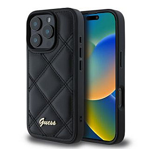 Guess - Чехол из искусственной кожи с стеганым узором для iPhone 16 Pro Max черный