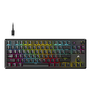 Corsair K70 CORE TKL | Tenkeyless mehāniskā spēļu tastatūra | Vadu | NA | Melns | 0.973 g | MLX RED