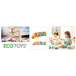 Деревянный поезд большие образовательные блоки алфавит Ecotoys