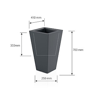 Dizainerio vazonas MONUMO SLIM LINE S Antracitas
