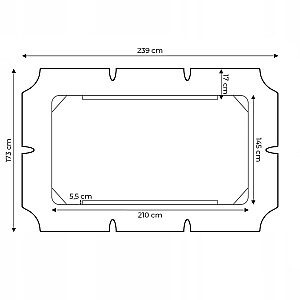 Slenkstis sodo supynėms 210 x 145 cm vandeniui atsparus dangtis pilkas ModernHome