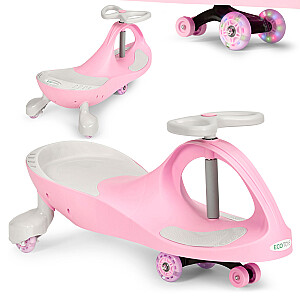 Wiggle car ride-on toy LED wheels pink ECOTOYS