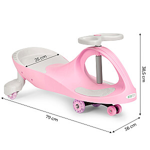 Wiggle car ride-on toy LED wheels pink ECOTOYS