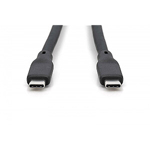 Силиконовый соединительный кабель USB-C - USB-C, USB 3.2 Gen2 10G 4K 100W, 0.5м Черный